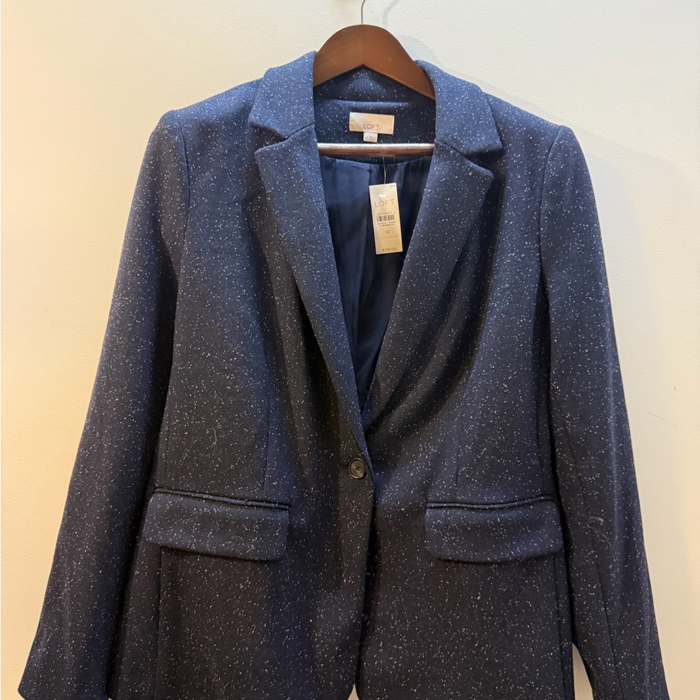 LOFT Speckled Navy Blazer NWT